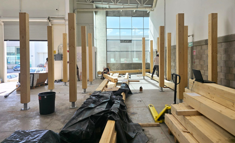 The first building with load-bearing walls made of CLT panels in Mexico 